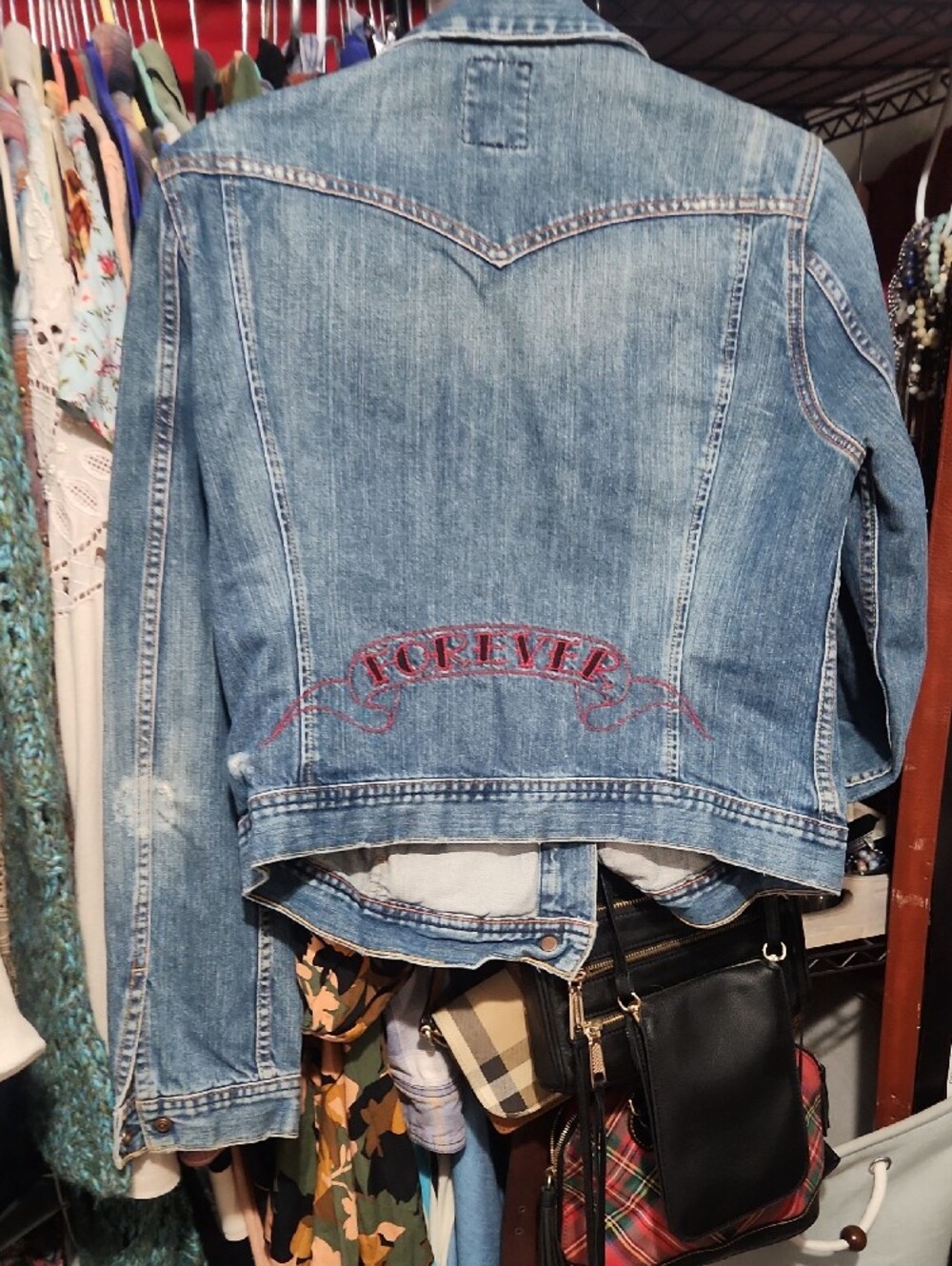 Lucky Brand Vintage-Inspired Embroidered Denim Jacket - Blue - Picture 7 of 8